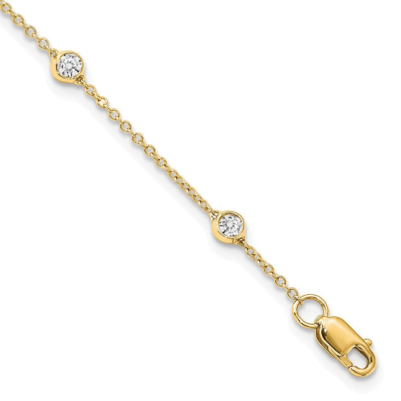 True Origin 14K Gelbgold 1/2 Karat Im Labor Gezüchtet Diamant Vs+ F+ Komplett 9 Station 9 in Armband