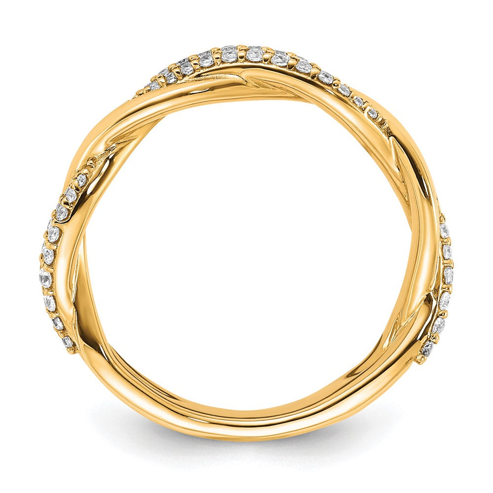 14K Gelbgold Polierter Diamant-Fashionring