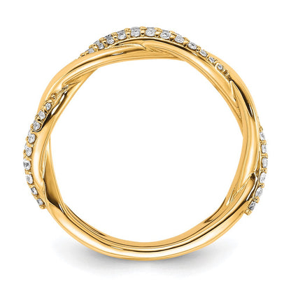 14K Gelbgold Polierter Diamant-Fashionring