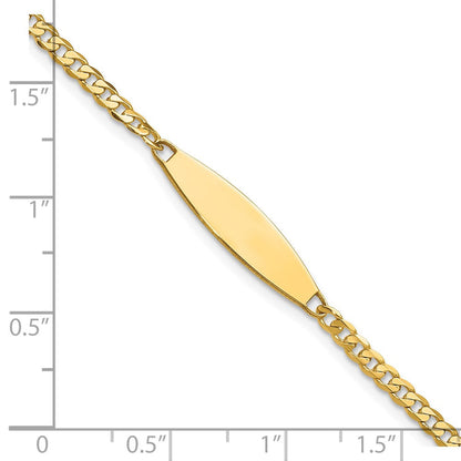 14K Gelbgold Poliert Massiv Kette/solid Platte Panzer Glieder 36x5.1mm Platte Id Armband