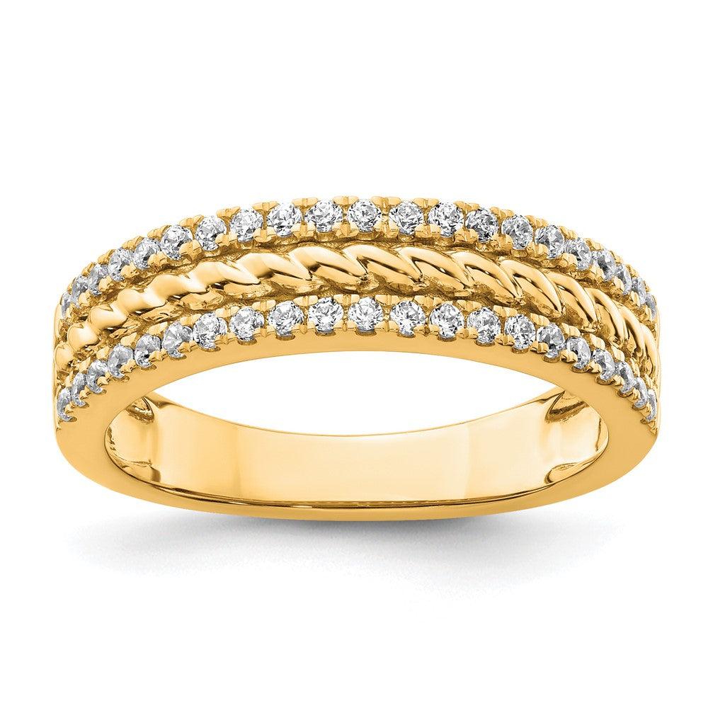 14K Gelbgold Diamant-Fashionring, poliert