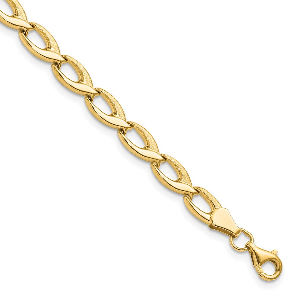 14K Gelbgold Fantasieglieder 7.25 Zoll Armband