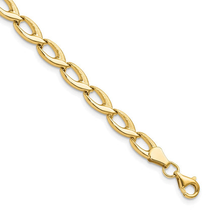 14K Gelbgold Fantasieglieder 7.25 Zoll Armband