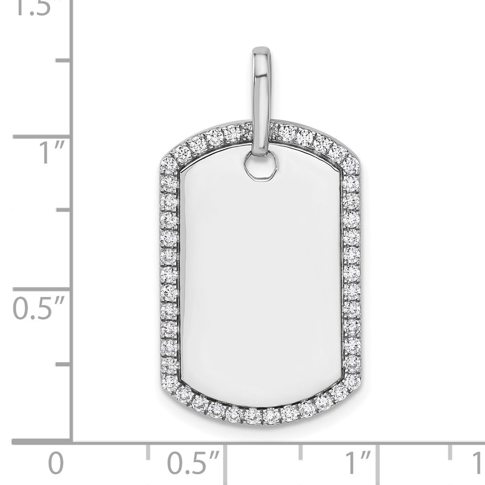 14K Weißgold Personalisierter Diamant-Hundemarken-Charm