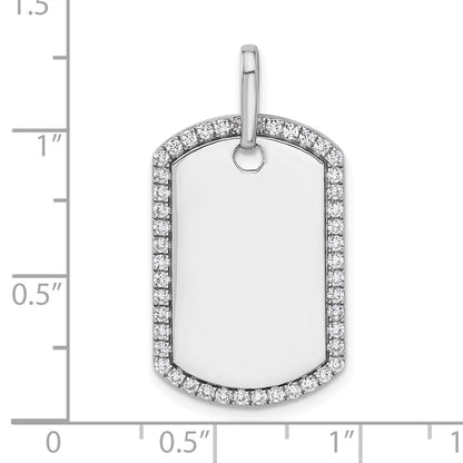 14K Weißgold Personalisierter Diamant-Hundemarken-Charm