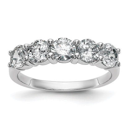 True Origin 14K Weißgold 1 7/8 Karat Im Labor Gezüchtet Diamant Vs+ F+ Komplett Rund Five Stein Ring