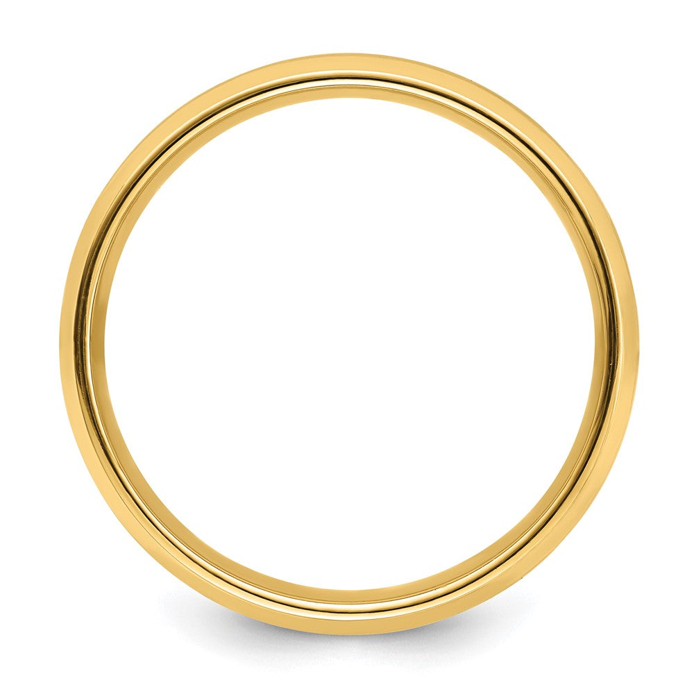 14K Gelbgold 6 mm Ehering mit Standardgewicht, Komfort-Passform, gebürsteter Satinoberfläche und polierter abgeschrägter Kante