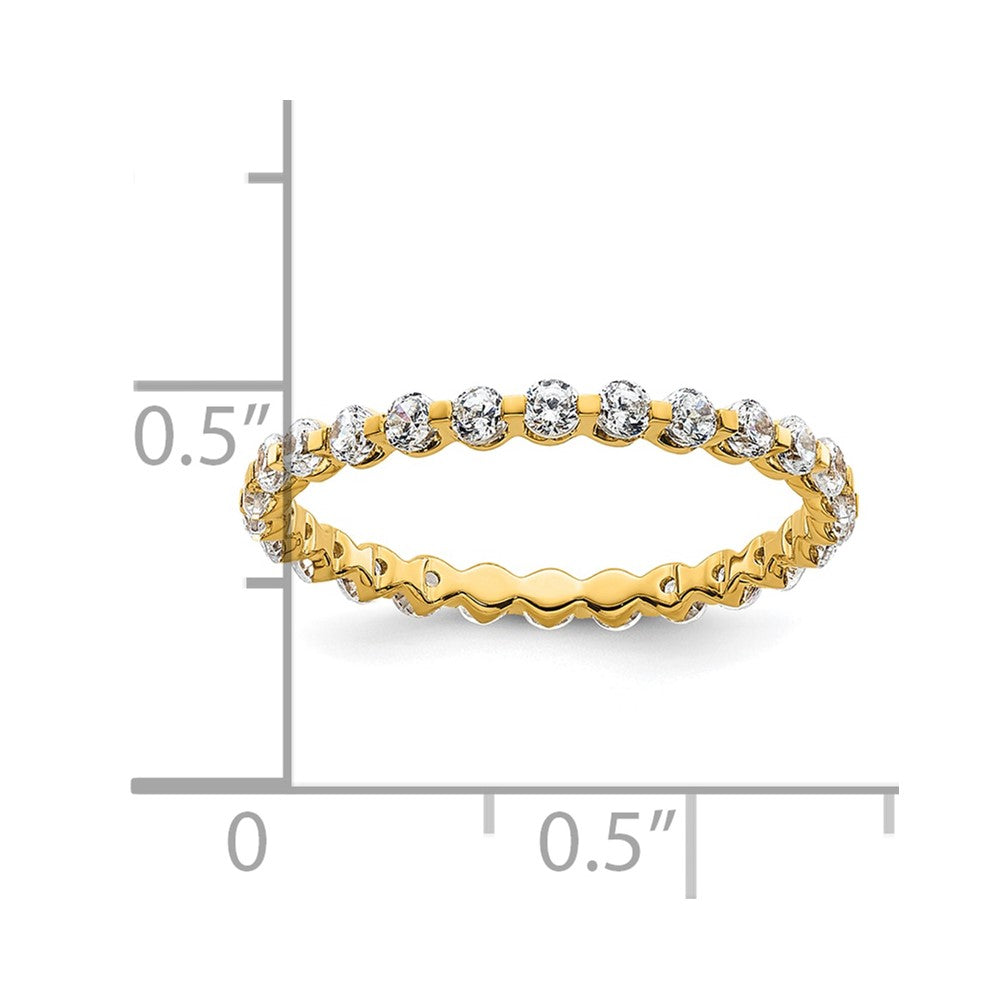 True Origin 14K Gelbgold 7/8 Karat Im Labor Gezüchtet Diamant Vs+ F+ Größe 4 Komplett Memoire Ehering Ring