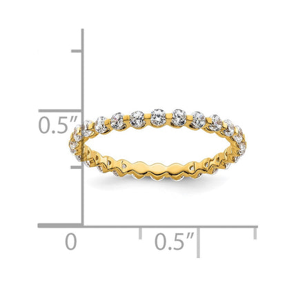 True Origin 14K Gelbgold 7/8 Karat Im Labor Gezüchtet Diamant Vs+ F+ Größe 4 Komplett Memoire Ehering Ring