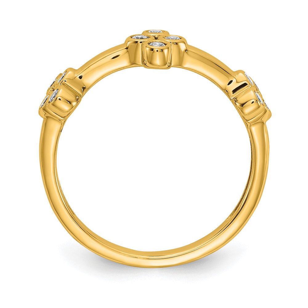 True Origin 14K Gelbgold Komplett-Mode-Ring mit 0,2K im Labor gezüchtetem Diamanten VS+ F+ Bloom