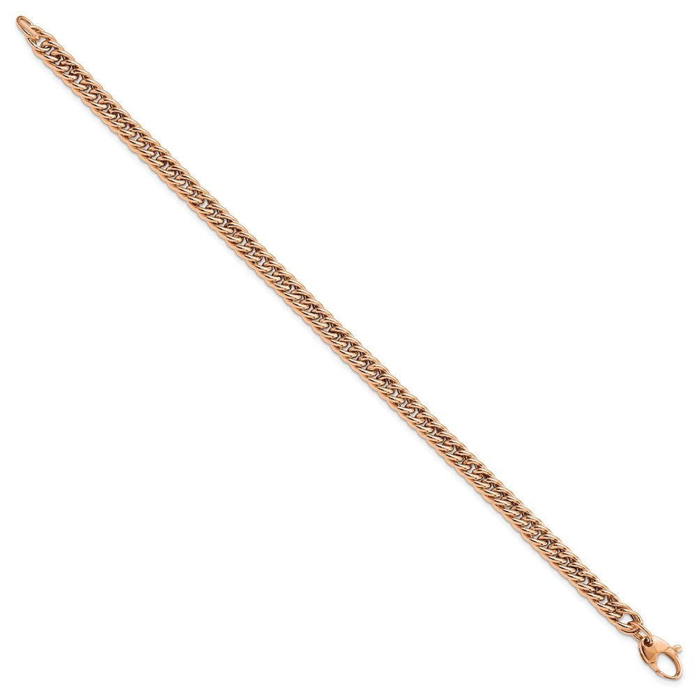 14K Roségold Poliert Panzer Glieder 7.75 Zoll Armband