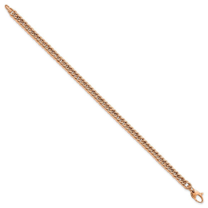 14K Roségold Poliert Panzer Glieder 7.75 Zoll Armband
