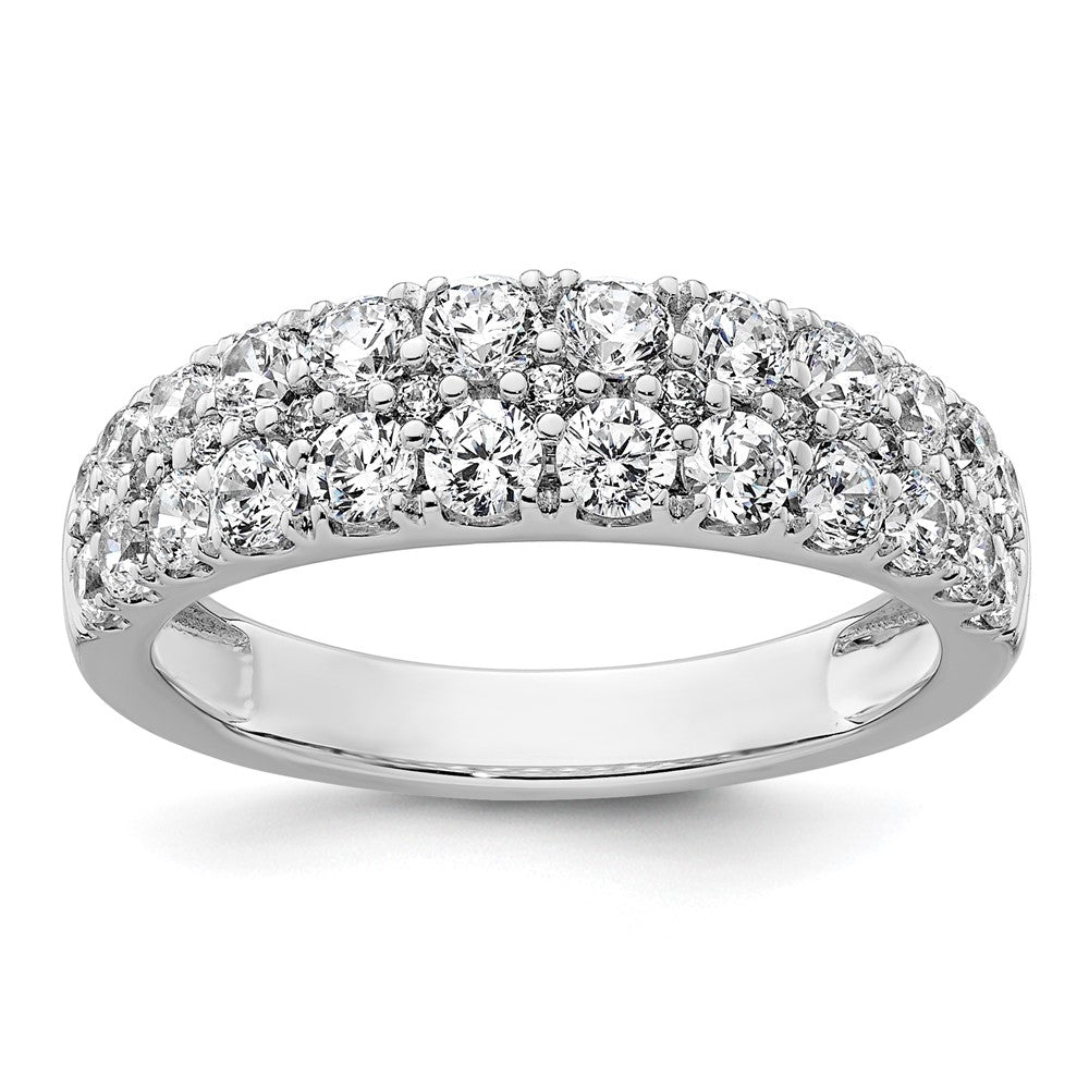 True Origin 14K Weißgold Ehering mit 1,25 ct. im Labor gezüchteten Diamanten VS+ F+, zweireihig, komplett