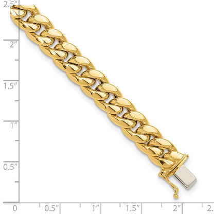 14K Gelbgold Poliert 8.9mm Panzer Glieder 9 Zoll Herren Armband