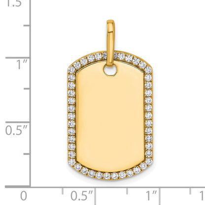 14K Gelbgold Personalisiert Diamant Erkennungsmarke Charm