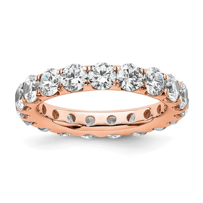 14K Roségold Poliert Größe 6 U-shared Krappen 3 Karat Diamant Komplett Memoire Ehering Ring