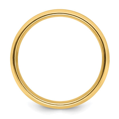 14K Gelbgold 6 mm Ehering, schwer, Komfort-Passform, gebürstet-satiniert mit polierter abgeschrägter Kante
