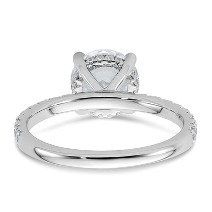 14K Weißgold 2 3/8K Zertifizierter Laborgezüchteter Diamant VS+ F+ Rund Solitär-Verlobungsring mit Flair