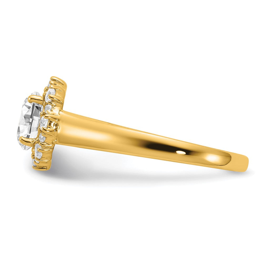 True Origin 14K Gelbgold 0,25K Labor Gezüchteter Diamant VS+ F+ Semi-Mount Rund Halo Verlobungsring