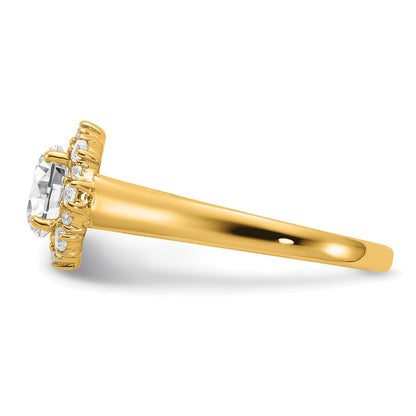 True Origin 14K Gelbgold 0,25K Labor Gezüchteter Diamant VS+ F+ Semi-Mount Rund Halo Verlobungsring