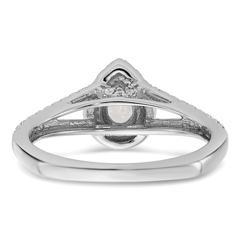 14K Weißgold Verlobungsring mit birnenförmigem Diamant
