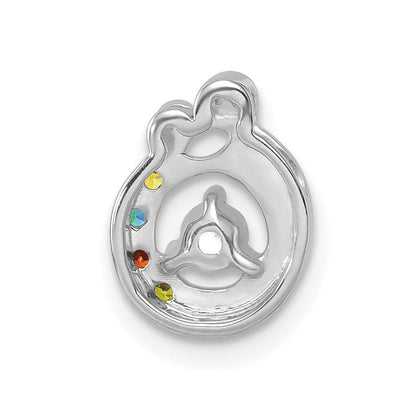 14K Weißgold 4 Echt Geburtsstein und Diamant. Mutter/child Kette Anhänger