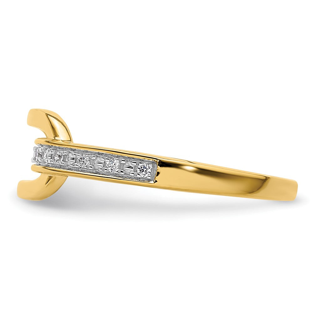 14K Gelbgold poliert Diamant-Glieder-Ring