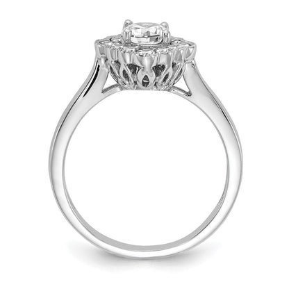 True Origin 14K Weißgold Verlobungsring mit Halo, 0,25K Labor-gezüchteten Diamanten, rundes Semi-Mount, VS+ F+