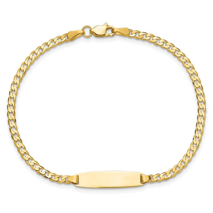 14K Gelbgold Poliert Massiv Kette/solid Platte Panzer Glieder 19.5x5.5mm Platte 8 Zoll Id Armband