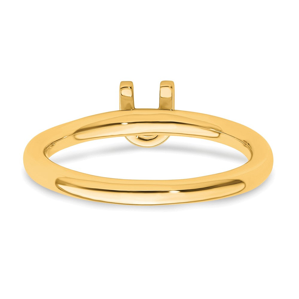14K Gelbgold Stapelbar Diamant Initiale U Größe 7 Ring