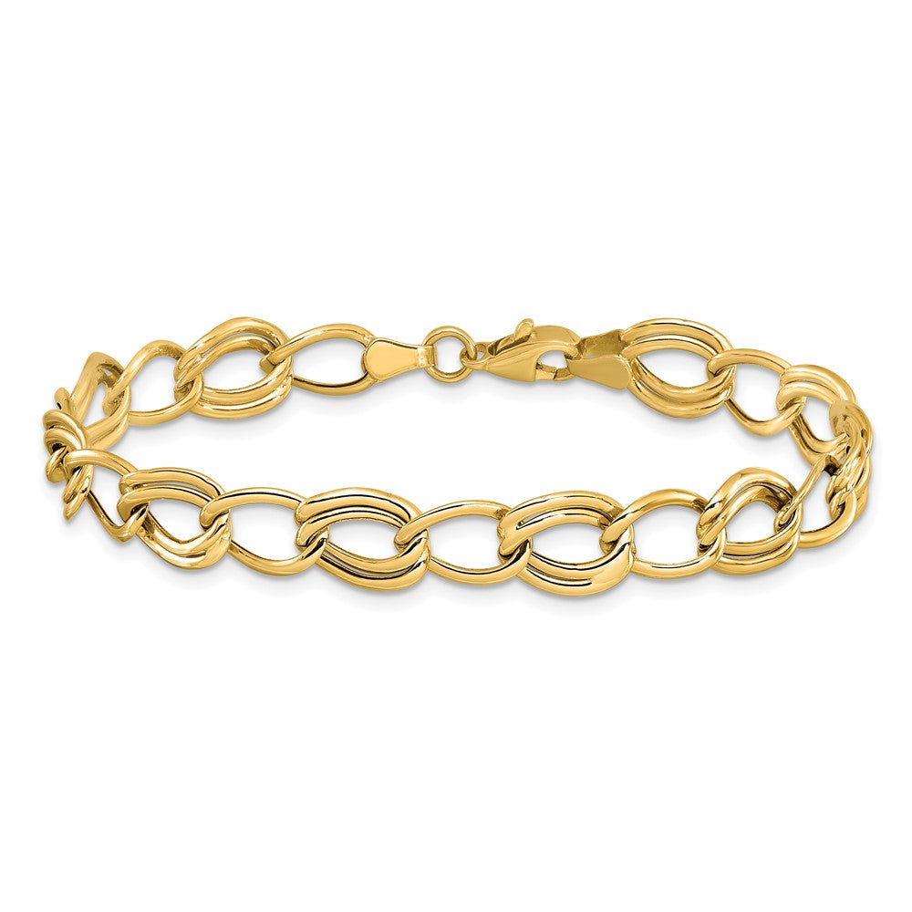 10K Gelbgold Flach Panzer Glieder 7 Zoll Armband