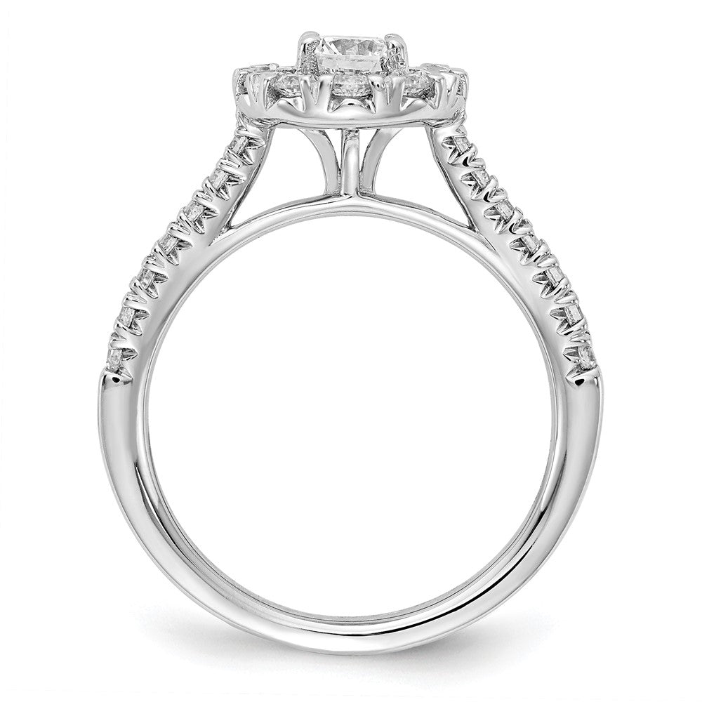 True Origin 14K Weißgold Verlobungsring mit 1K im Labor gezüchtetem Diamant VS+ F+ und komplettem Halo