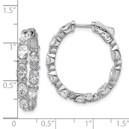 14K Weißgold Creolen mit im Labor gezüchteten Diamanten im Oval- und Rundschliff, "In and Out", 5 ct., VS/SI+ G+