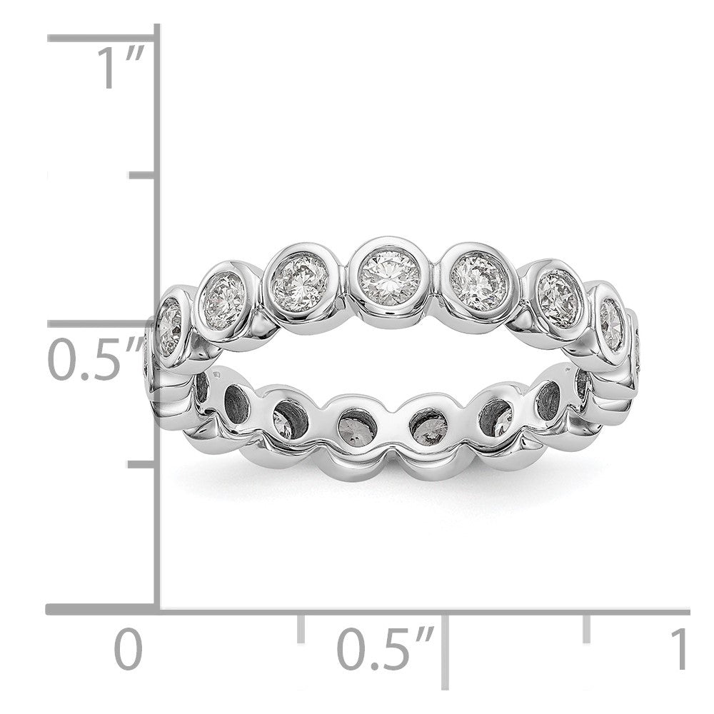 14K Weißgold Poliert Größe 7 Zargenfassung-set 1 Karat Diamant Komplett Memoire Ehering Ring