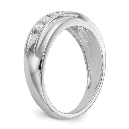IBGoodman 14K Weißgold Herrenring mit 0,5 ct. im Labor gezüchteten Diamanten, VS/SI+ G+, Siebenstein, komplett