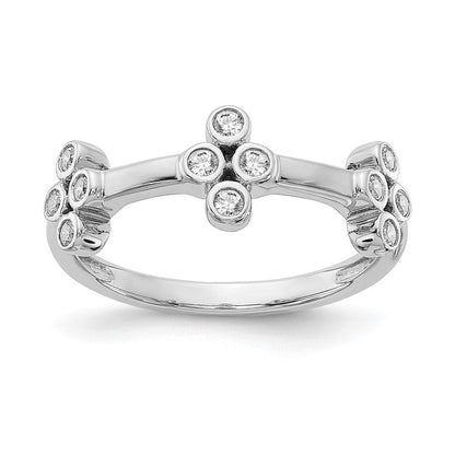 True Origin 14K Weißgold Fashion-Ring mit 0,2 ct. im Labor gezüchteten Diamanten VS+ F+ Bloom Complete