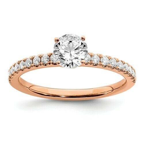 Zertifizierter Verlobungsring mit 0,5 ct. rundem Diamant, 14K Roségold