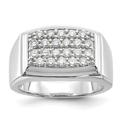 Zertifizierter Herrenring mit 1,0 ct. echtem Diamant in 10K Gelbgold oder Weißgold