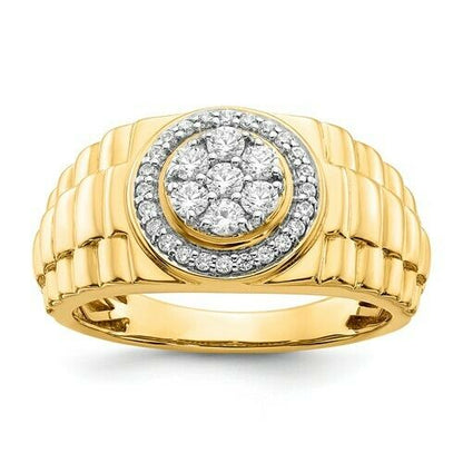 0,5 ct. Echter Diamant-Herrenring in 10K Gelb- und Weißgold