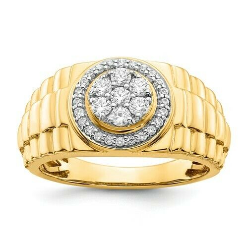 0,5 ct. Echter Diamant-Herrenring in 10K Gelb- und Weißgold