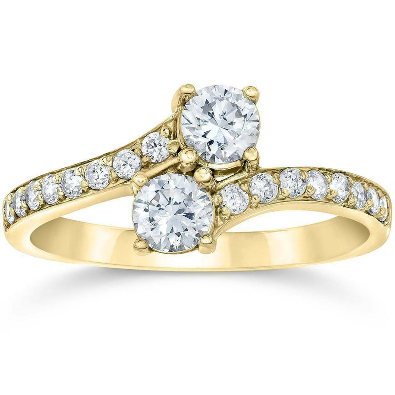 Forever-Us-Ring mit 2 Diamanten, 1 Karat, 10K Gelbgold