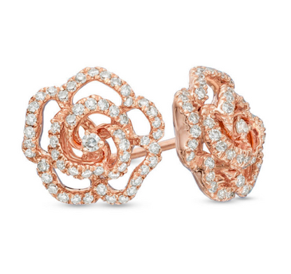 0,33 ct. Diamant-Ohrstecker in 14K Roségold