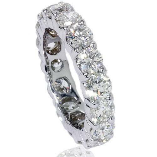 5 ct. natürlicher Diamant Memoire-Ring für Damen aus 14K Weißgold