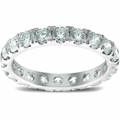 3 ct. Gesamtgewicht Diamant Memoire-Ring für Damen, Ehering, 14K Weißgold