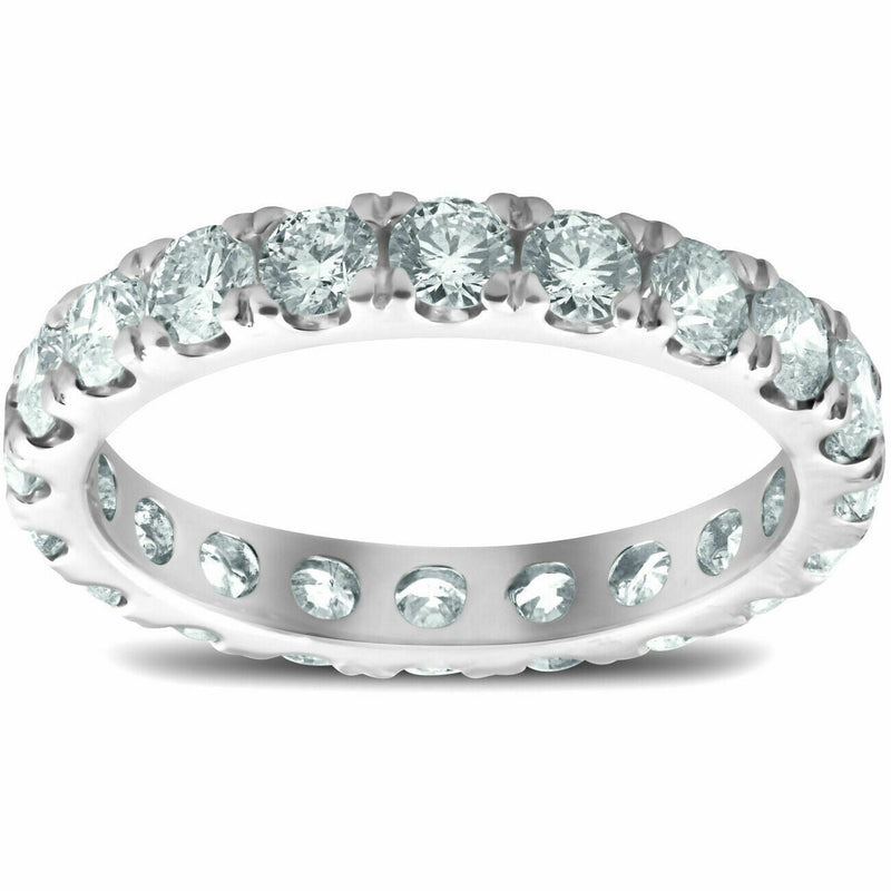 3 ct. Gesamtgewicht Diamant Memoire-Ring für Damen, Ehering, 14K Weißgold