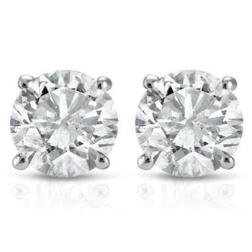 0,5 ct. Diamant-Ohrstecker aus 14K Weißgold, echte Diamanten (Farbe J/K, Reinheit I2/I3)