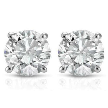 0,5 ct. Diamant-Ohrstecker aus 14K Weißgold, echte Diamanten (Farbe J/K, Reinheit I2/I3)
