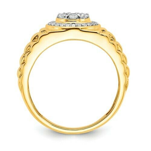 0,5 ct. Echter Diamant-Herrenring in 10K Gelb- und Weißgold