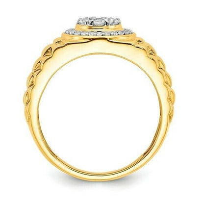 0,5 ct. Echter Diamant-Herrenring in 10K Gelb- und Weißgold