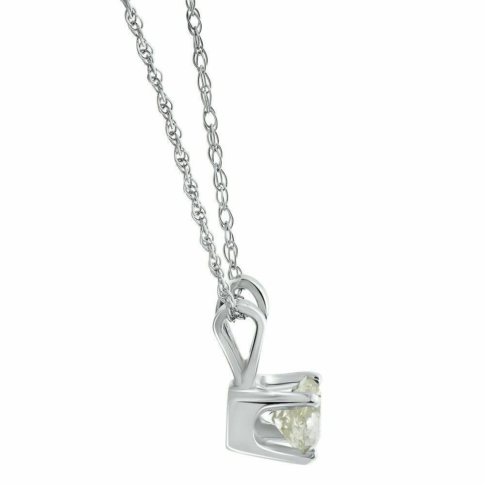 0,5 ct. Diamant-Solitär-Set aus Collier & Ohrsteckern, 14K Weißgold